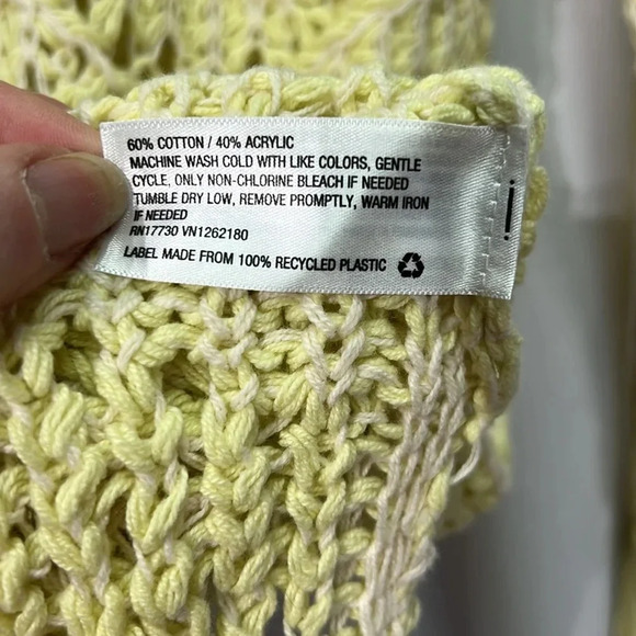 Universal Thread Yellow & Cream Open Knit Tunic Sweater - size XS - Picture 10 of 11